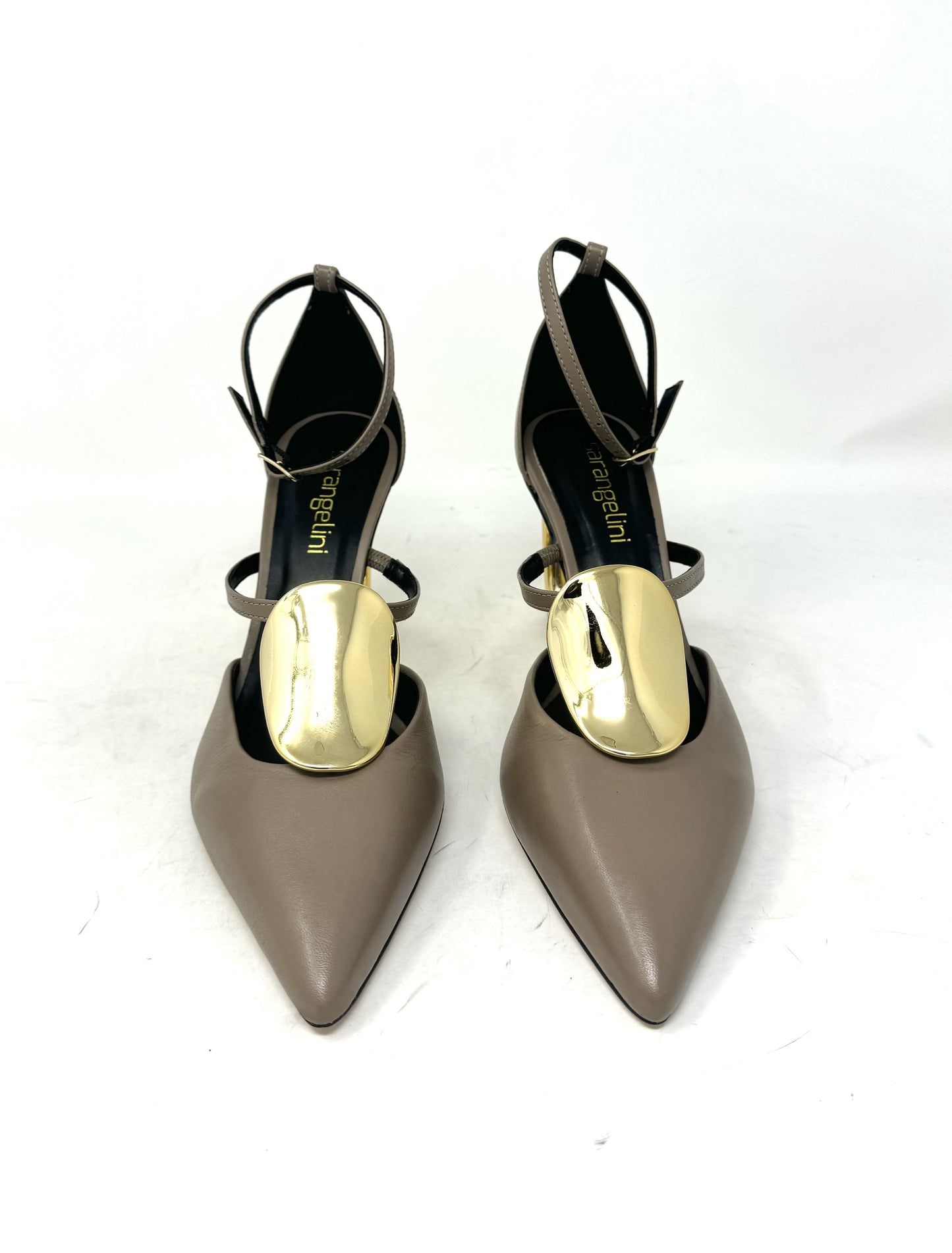 Decolletè veneto grigio tacco design oro -2450A