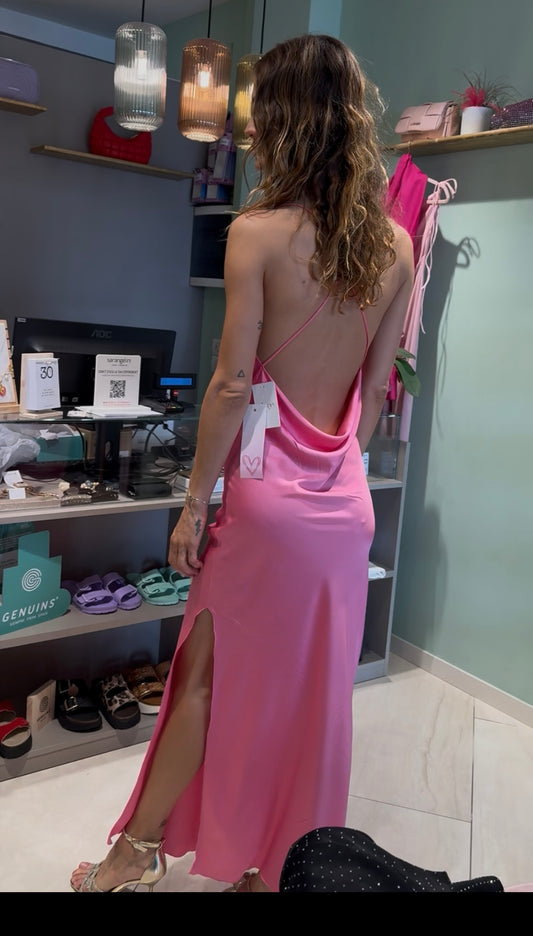 Abito in raso rosa