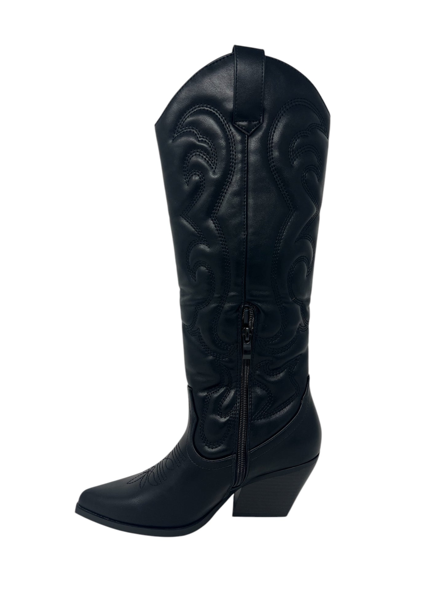 Texano nero con ricamo -28581NE
