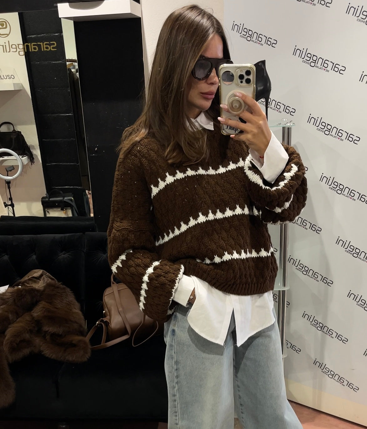 Maglioncino fantasia marrone