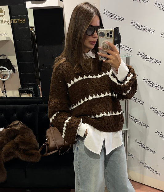 Maglioncino fantasia marrone