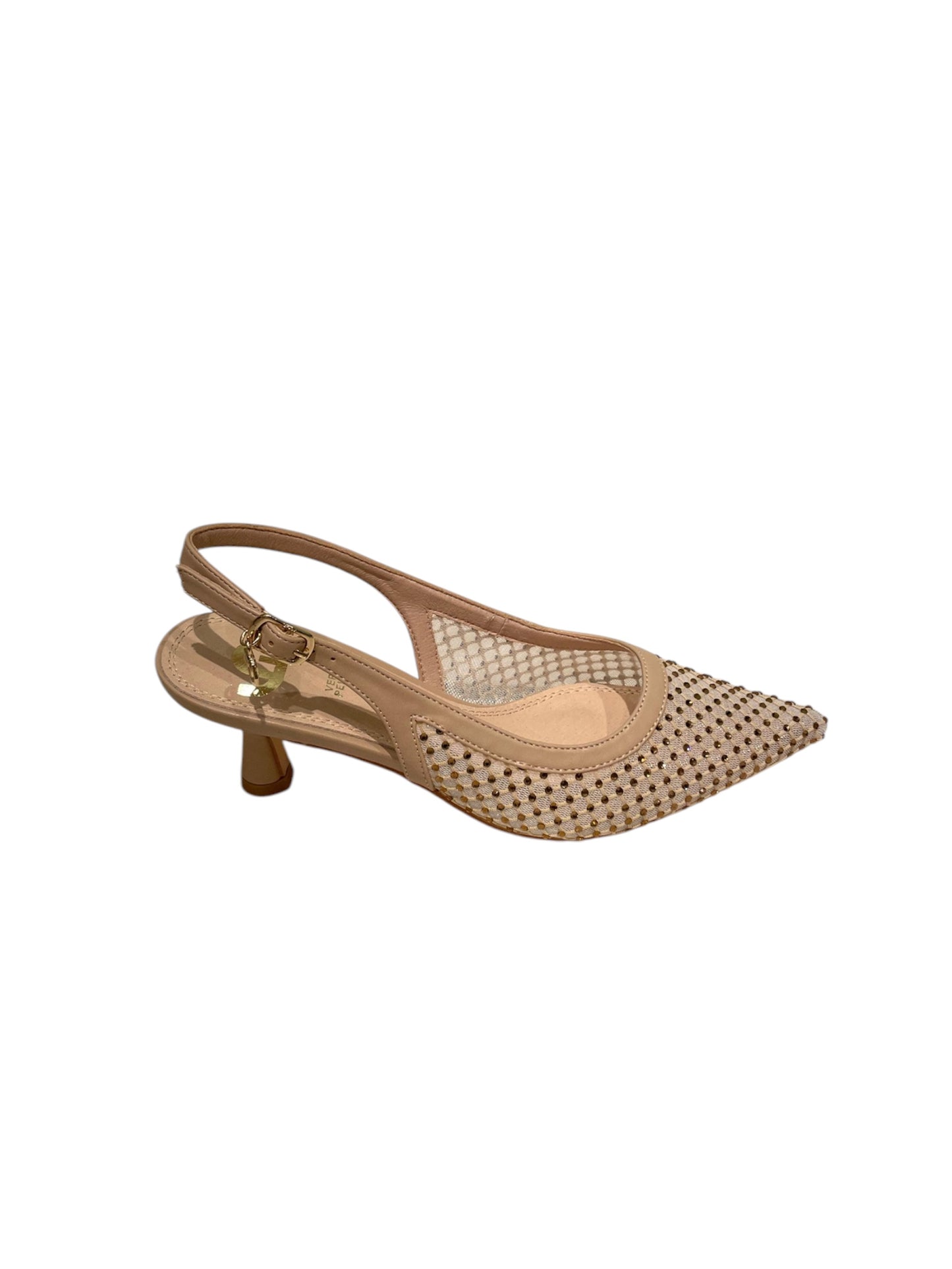 Slingback rete con strass oro -GD196B