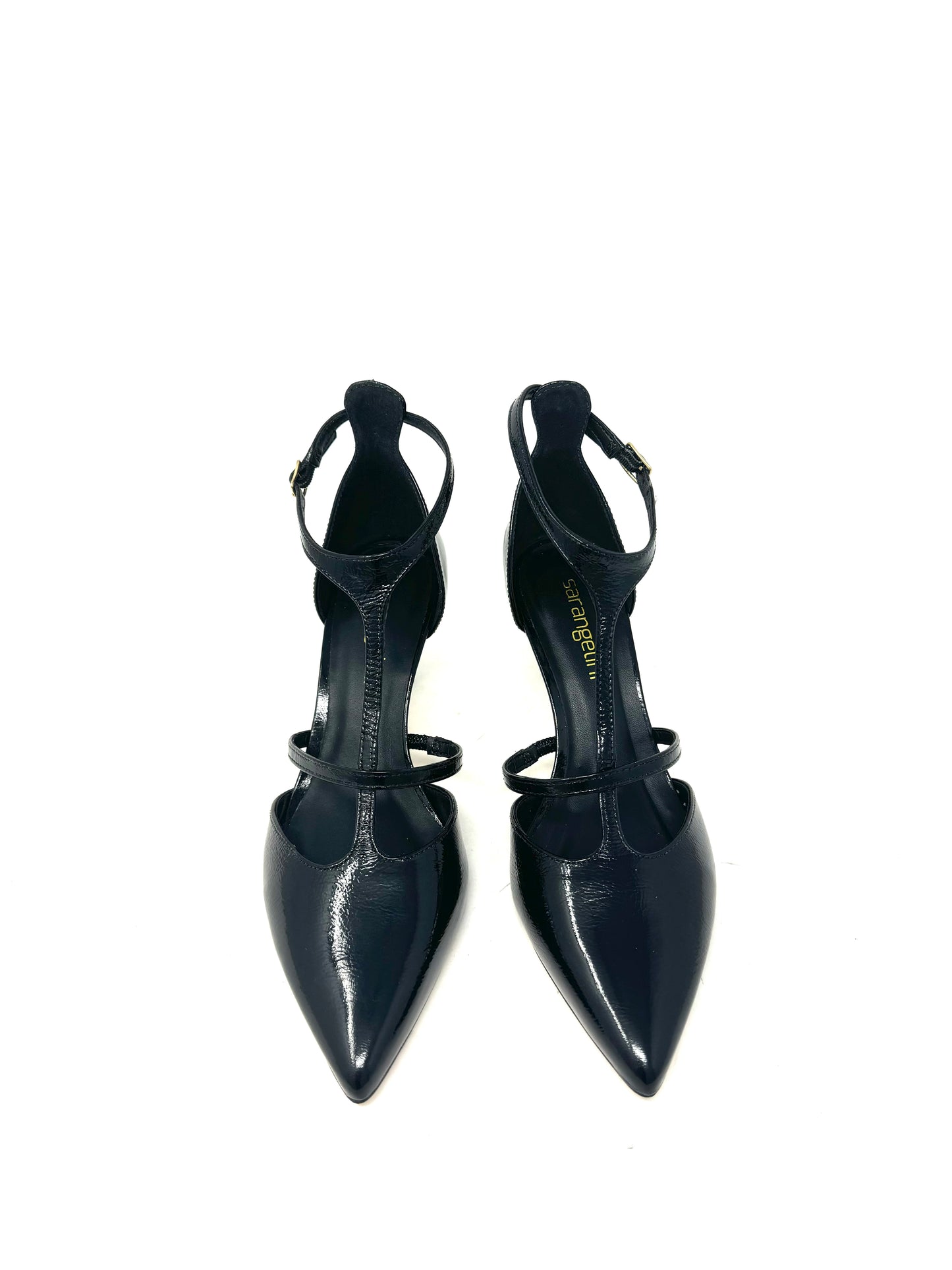 Slingback con cinturini vernice nera -2447H