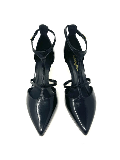 Slingback con cinturini vernice nera -2447H