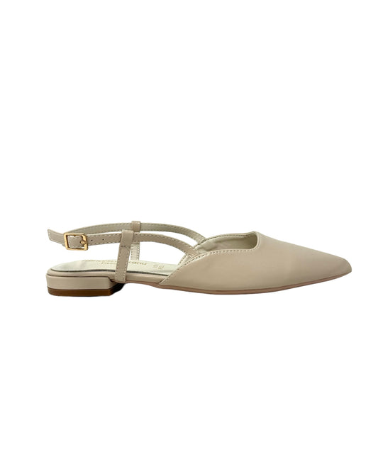 Slingback in pelle Beige -C0410AB