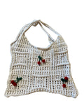 Borsa mare crochet applicazione ciliegie