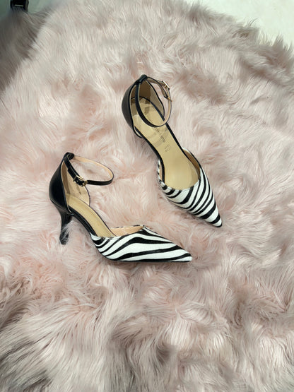 Slingback in pelle zebrato -E0908AZ
