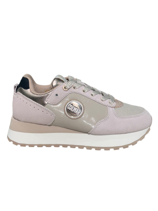 Sneaker beige in pelle scamosciata Colmar -TRAV085