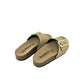 Ciabatta con fibbia tipo fussbett sabbia - VH31836