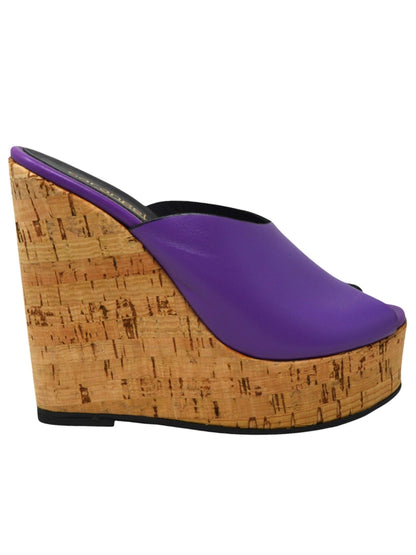 Ciabatta zeppa sughero viola - LIB401V