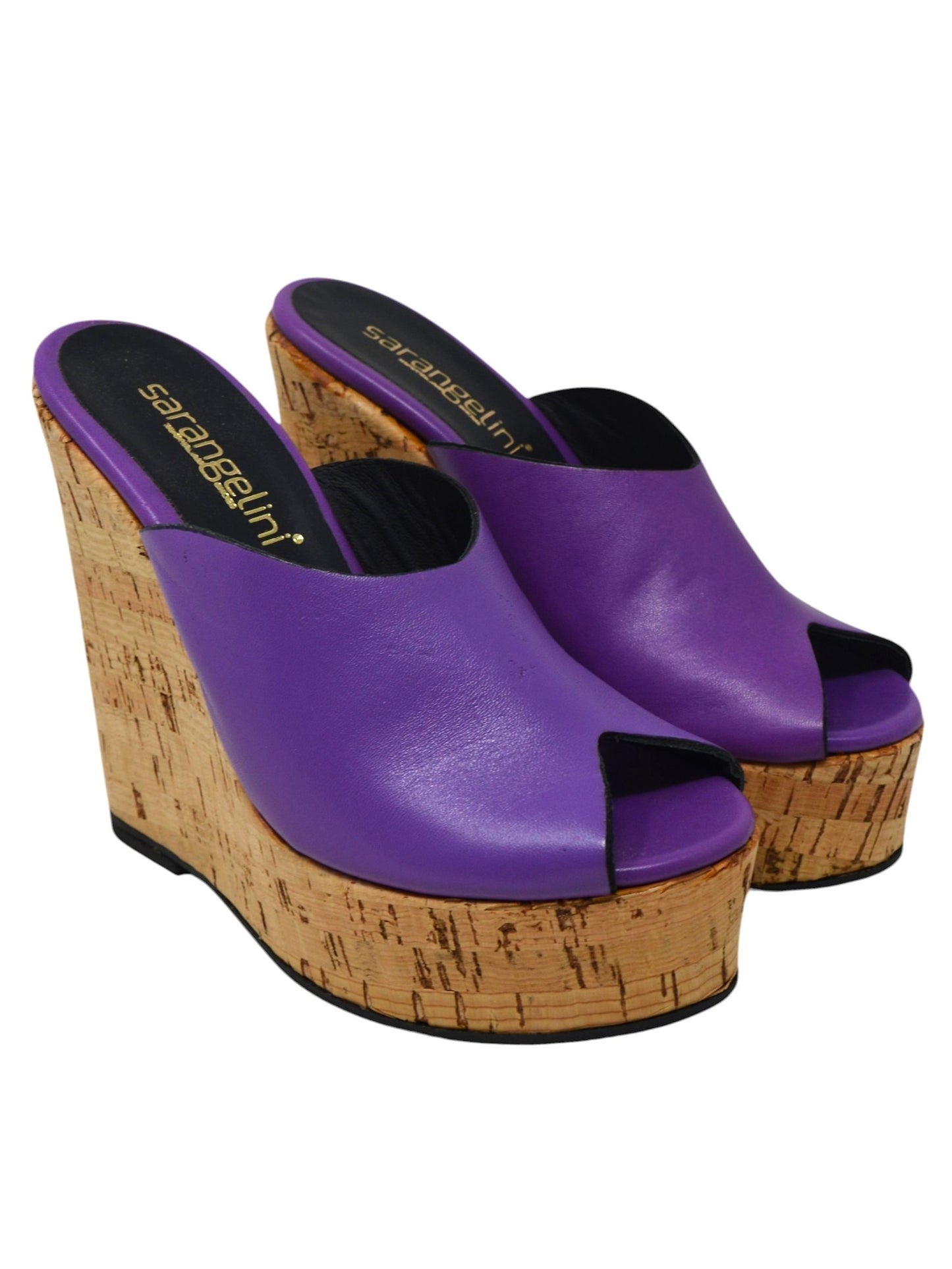 Ciabatta zeppa sughero viola - LIB401V