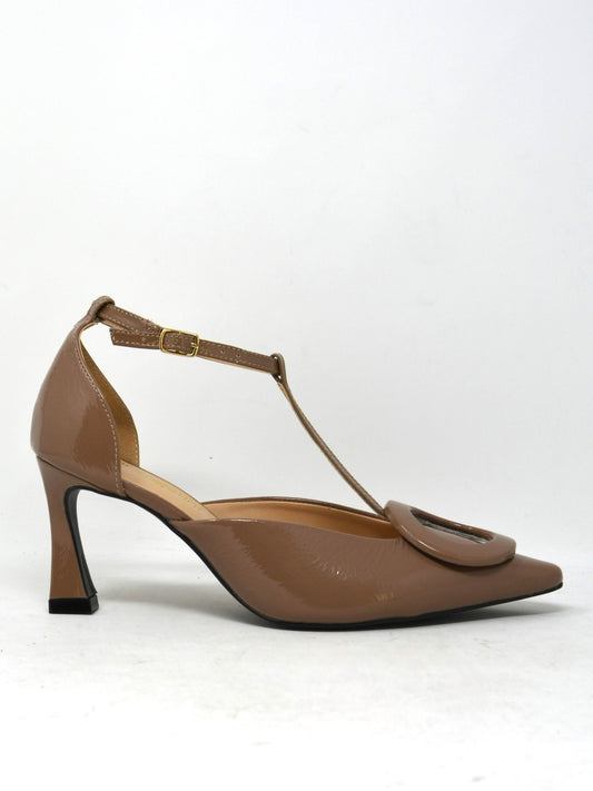 Decolletè con accessorio taupe - SEVILHA