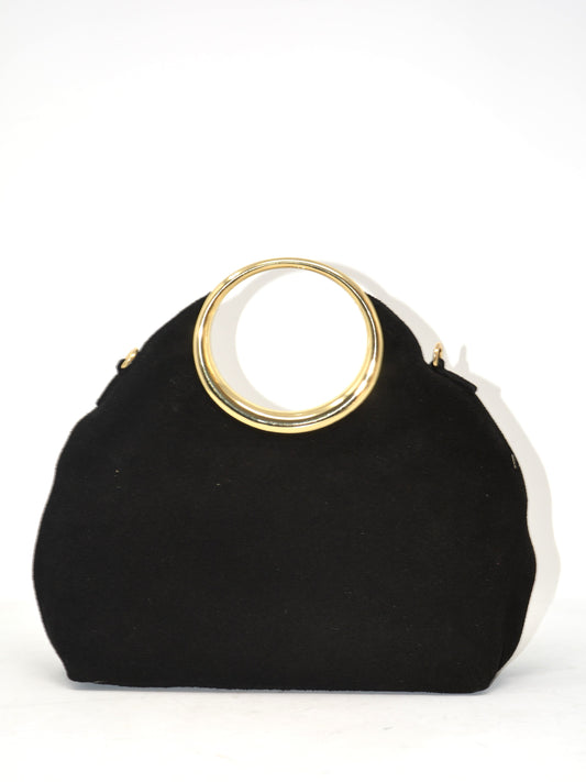 Borsa in camoscio occhiello oro -6054