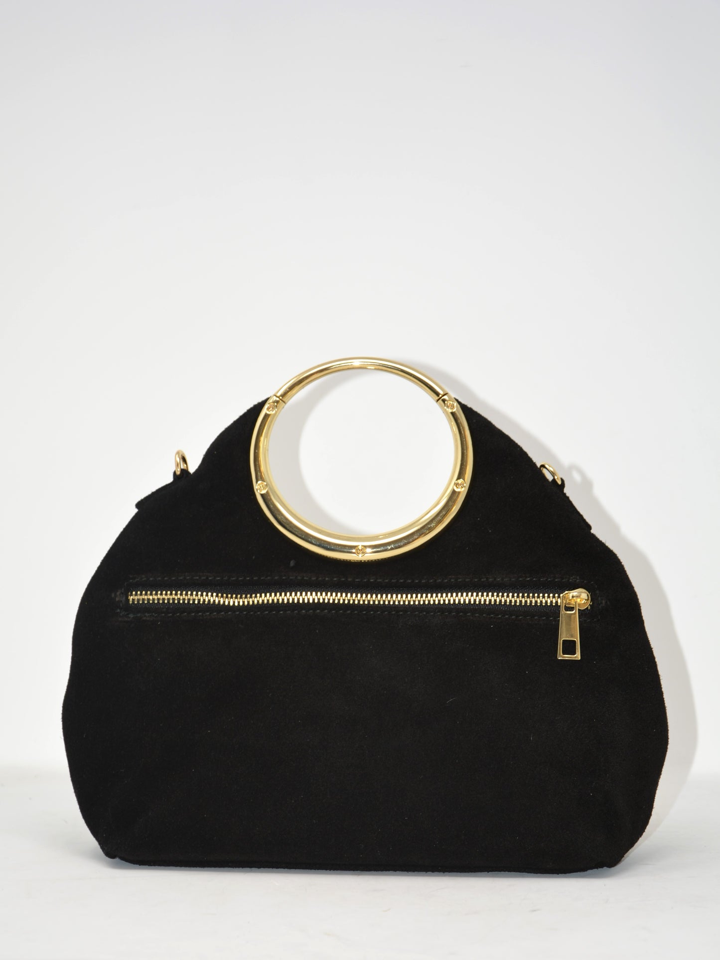 Borsa in camoscio occhiello oro -6054
