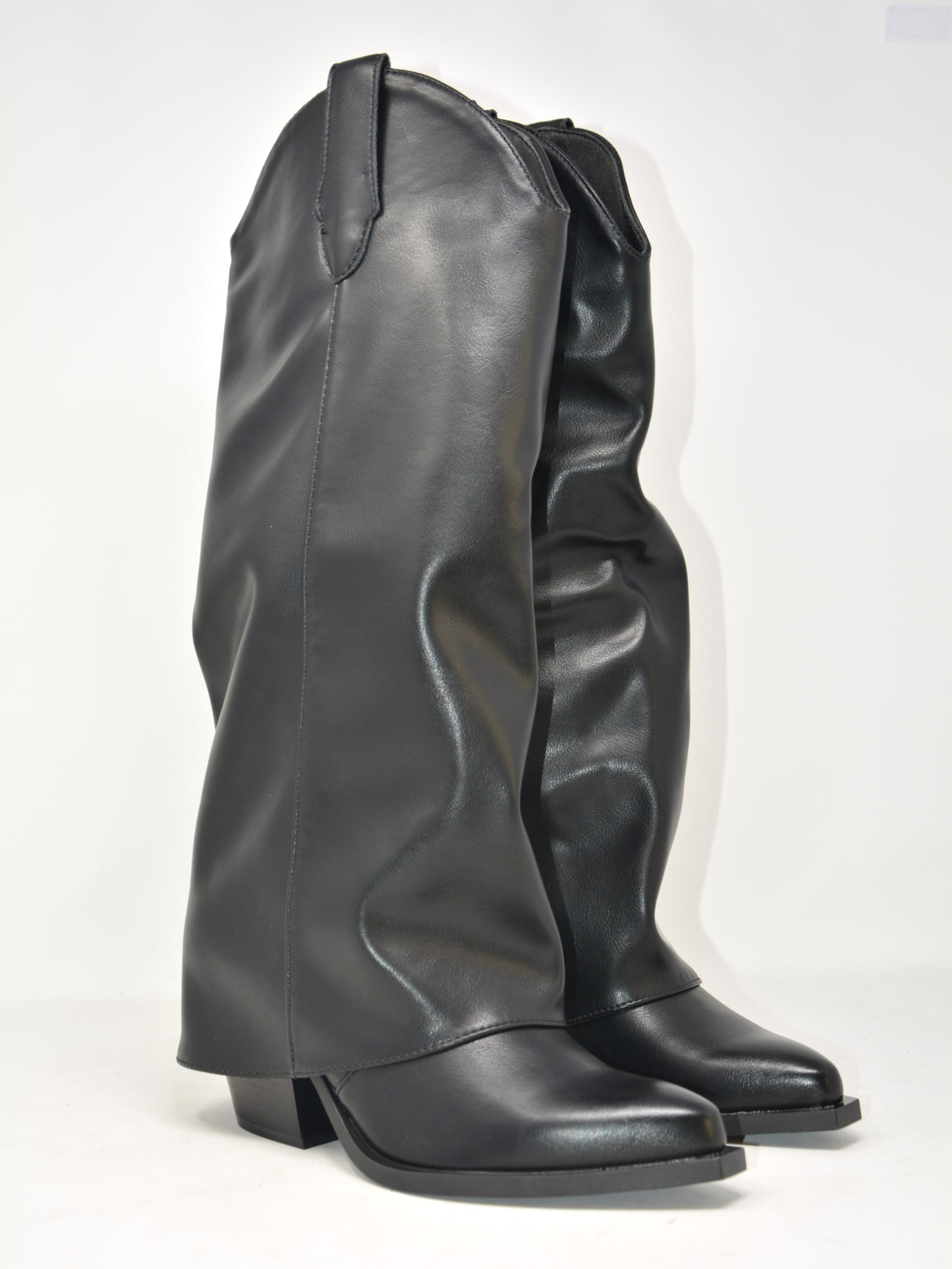 Texano nero con risvolto -A9800