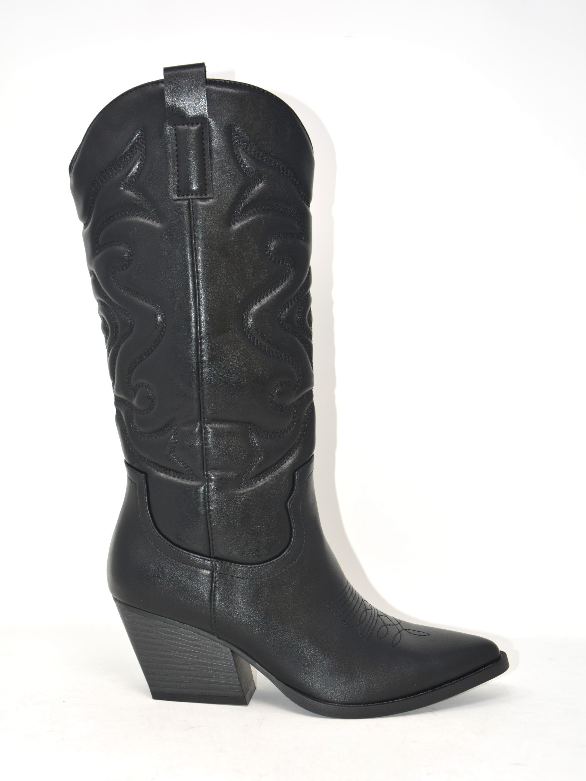 Texano ricamato nero -JH21