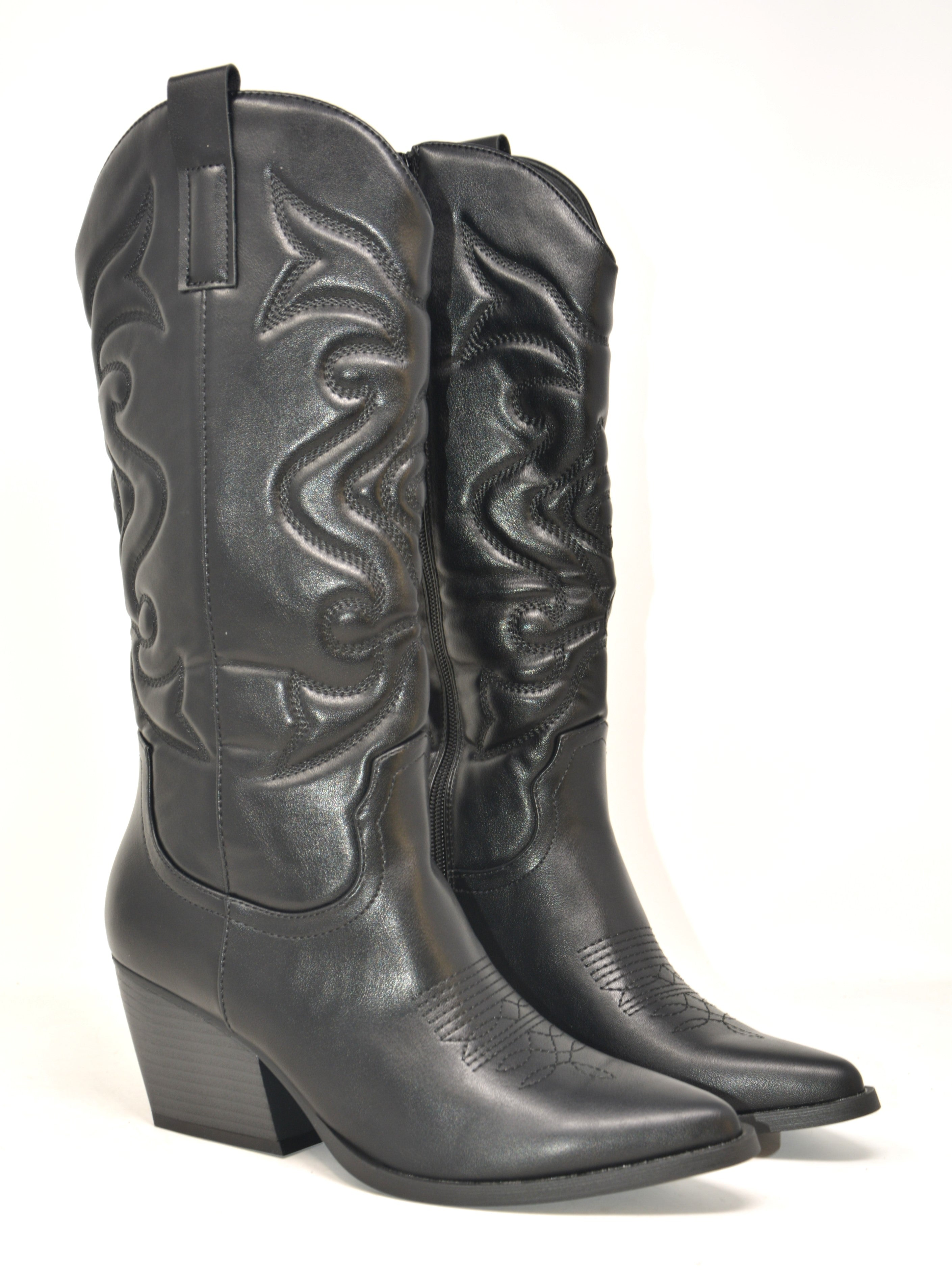 Texano ricamato nero -JH21