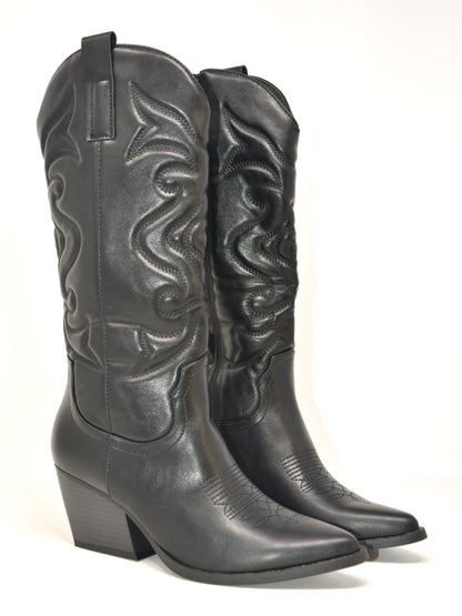 Texano ricamato nero -JH21