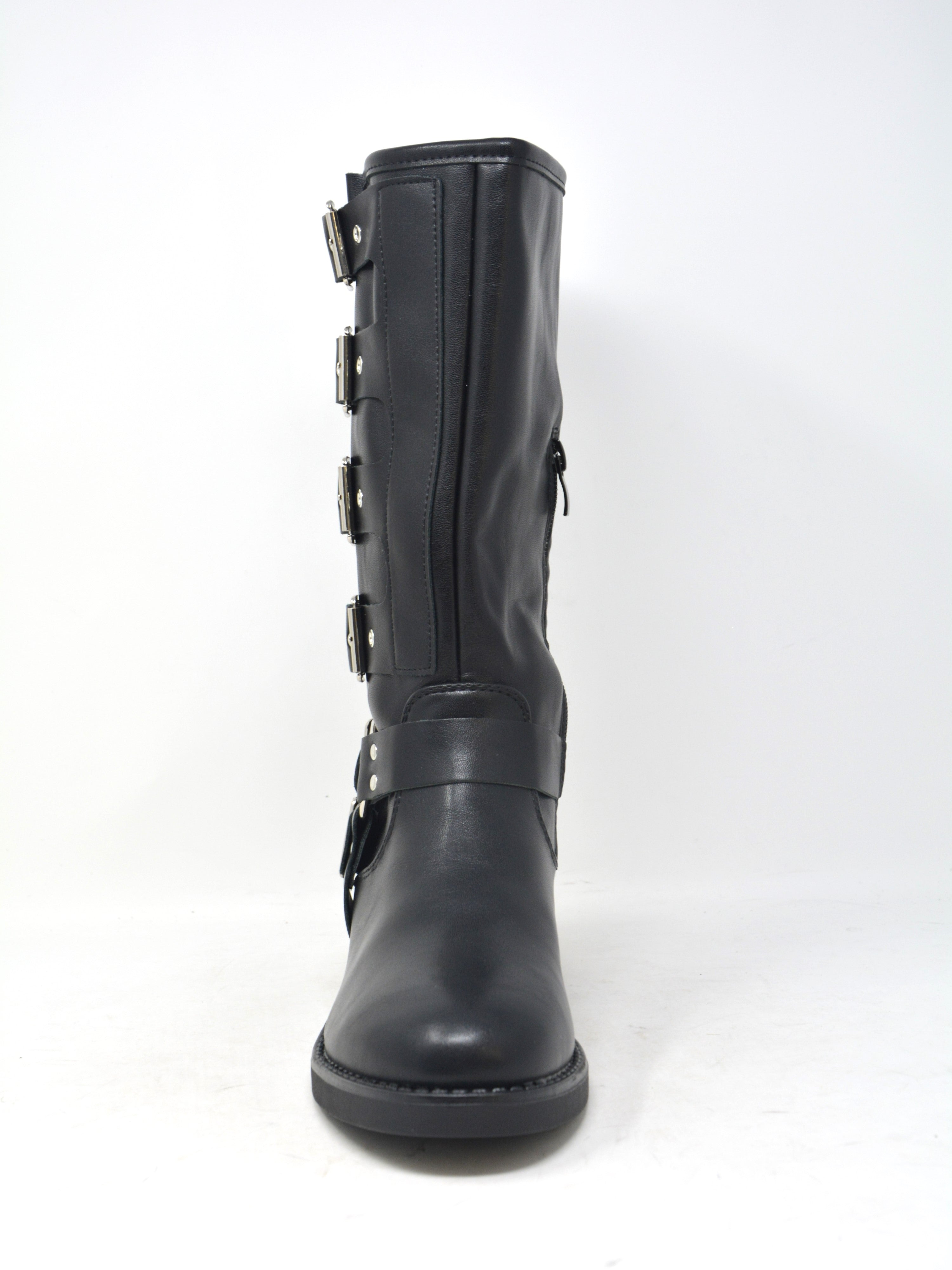 Stivale nero con fibbie -2Y380