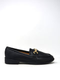 Mocassino nero con morsetto -U311