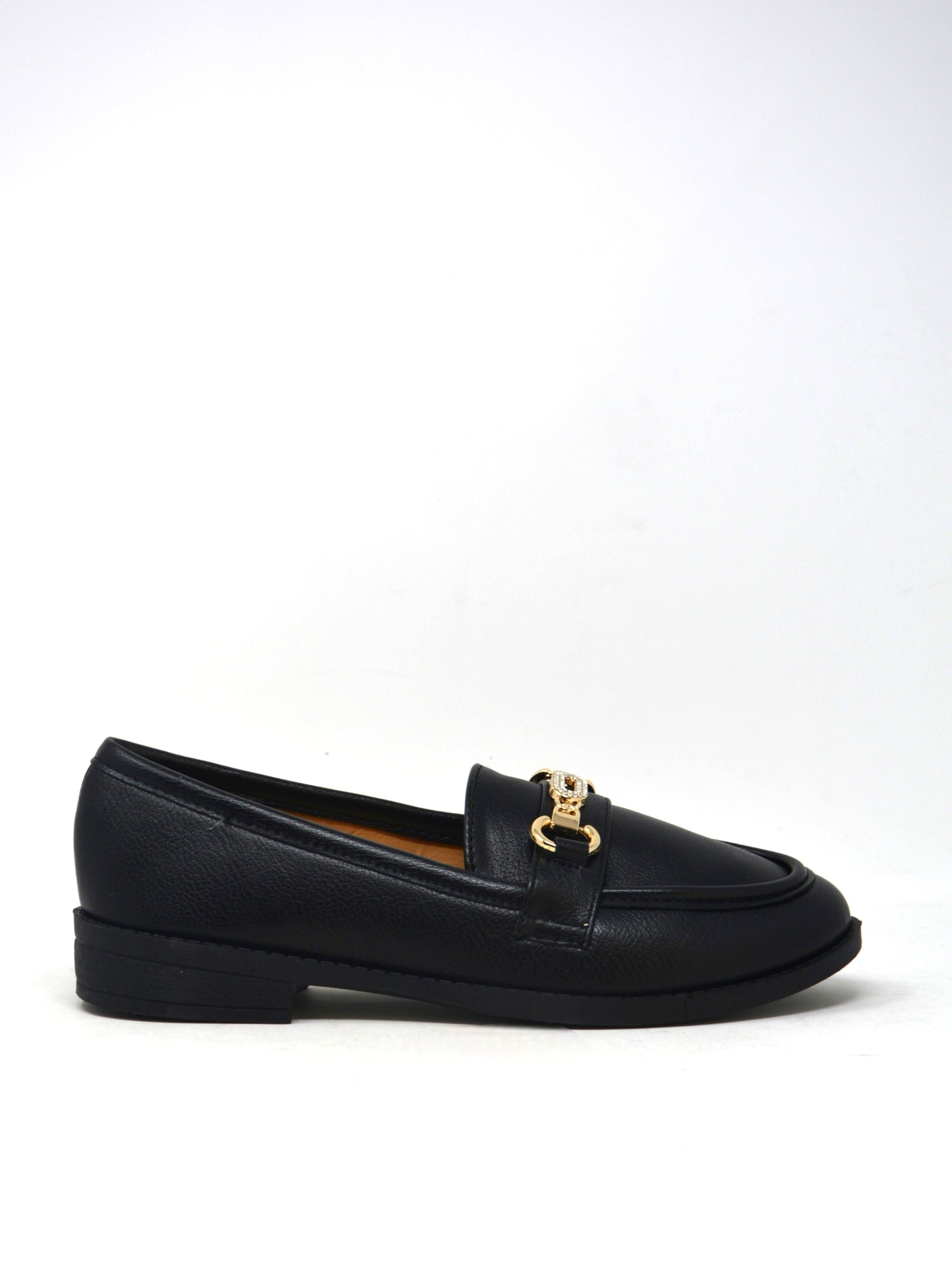 Mocassino nero con morsetto -U311