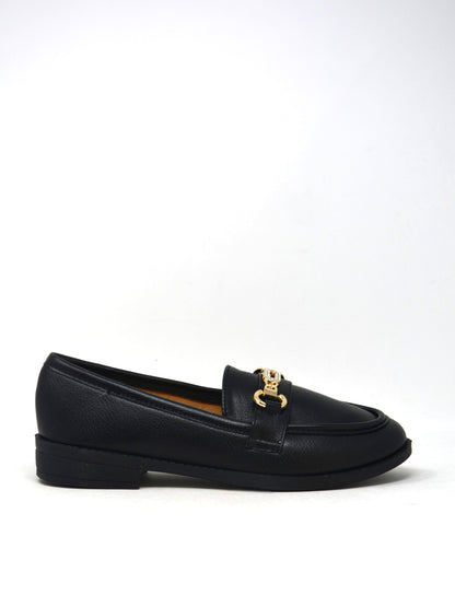 Mocassino nero con morsetto -U311