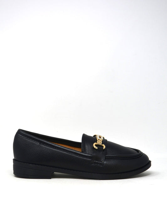 Mocassino nero con morsetto -U311