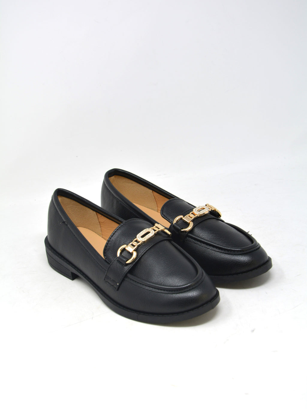 Mocassino nero con morsetto -U311