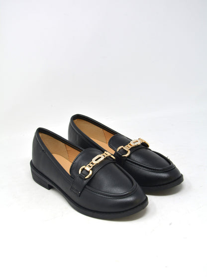 Mocassino nero con morsetto -U311