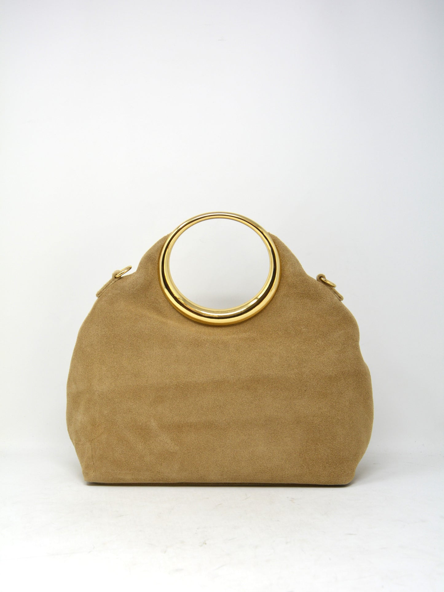 Borsa in camoscio occhiello oro -6054