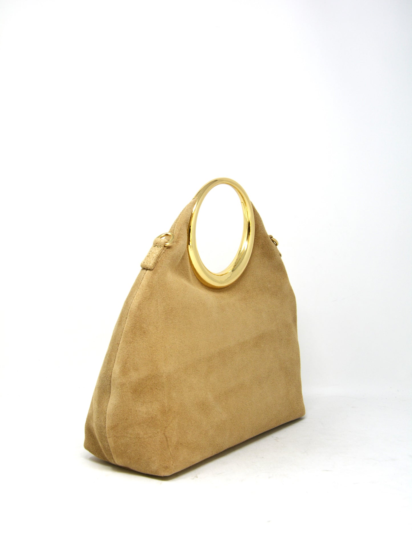 Borsa in camoscio occhiello oro -6054