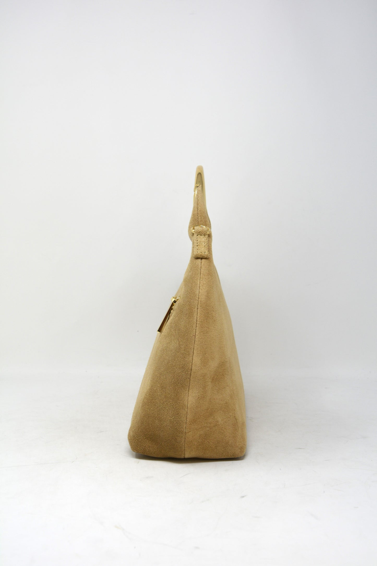 Borsa in camoscio occhiello oro -6054