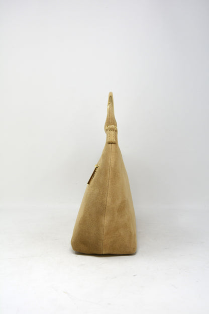 Borsa in camoscio occhiello oro -6054