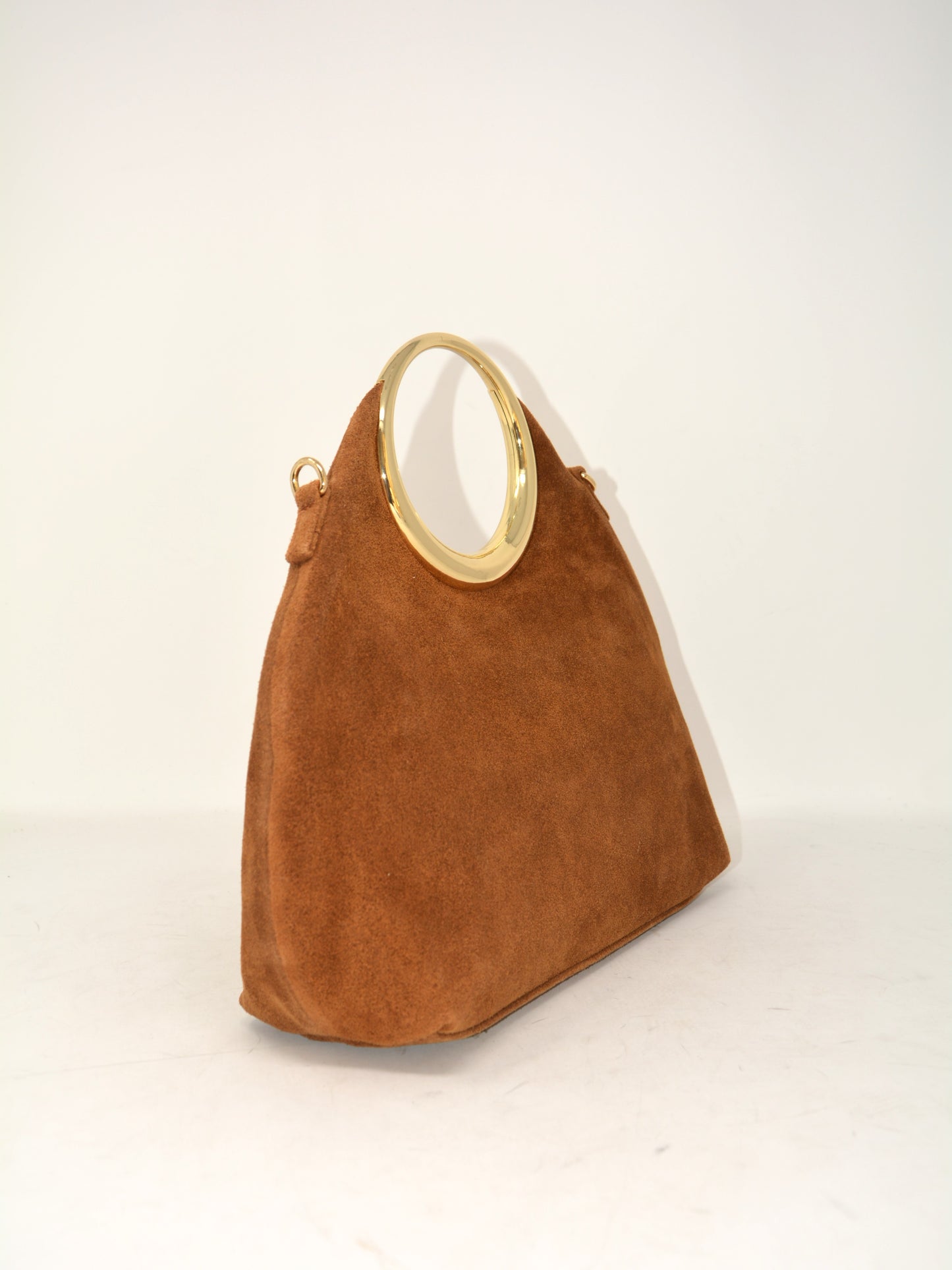 Borsa in camoscio occhiello oro -6054