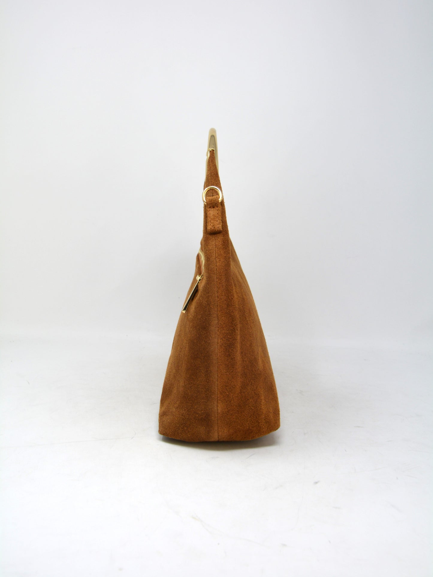 Borsa in camoscio occhiello oro -6054