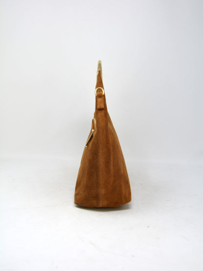 Borsa in camoscio occhiello oro -6054