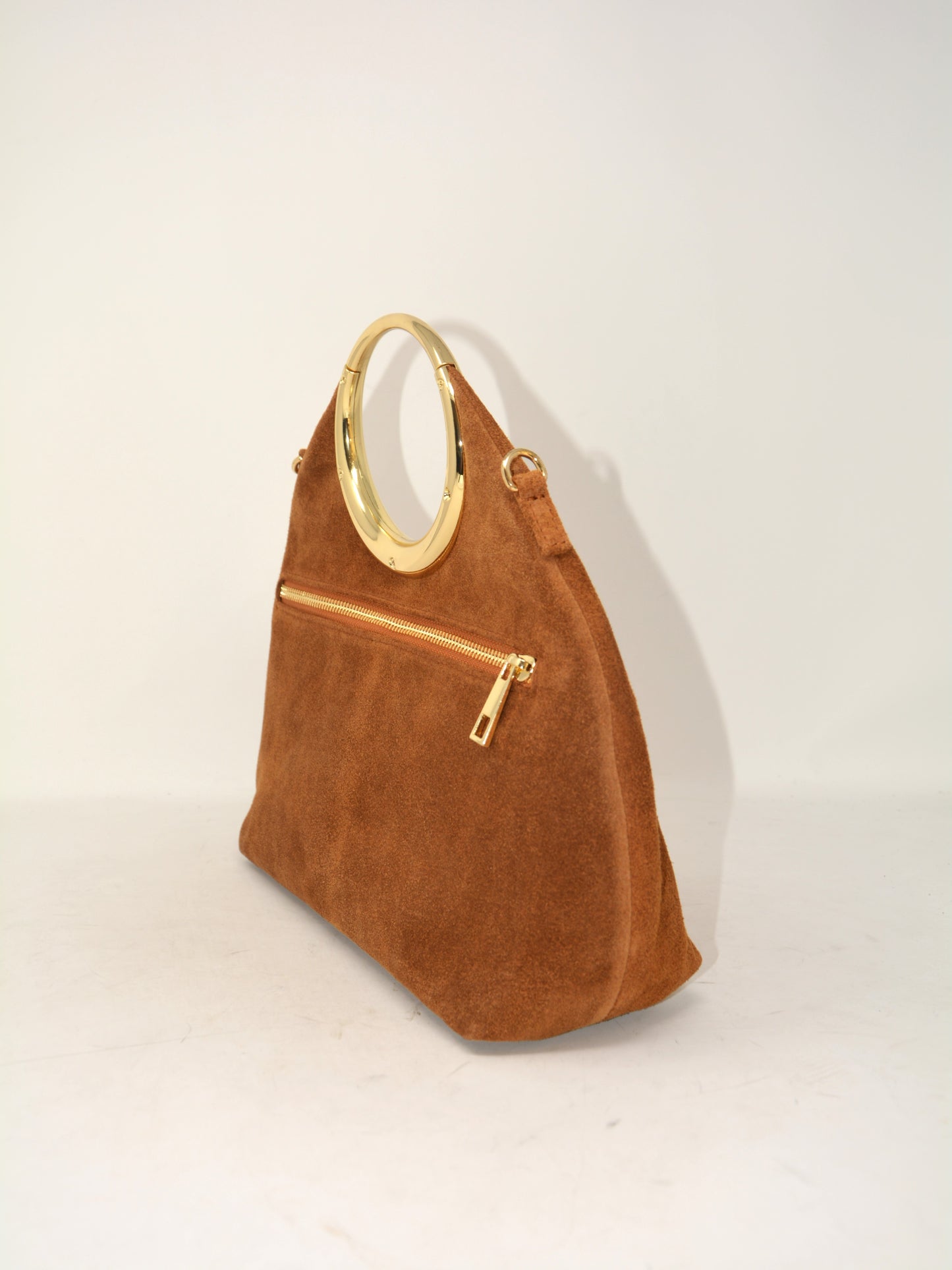 Borsa in camoscio occhiello oro -6054