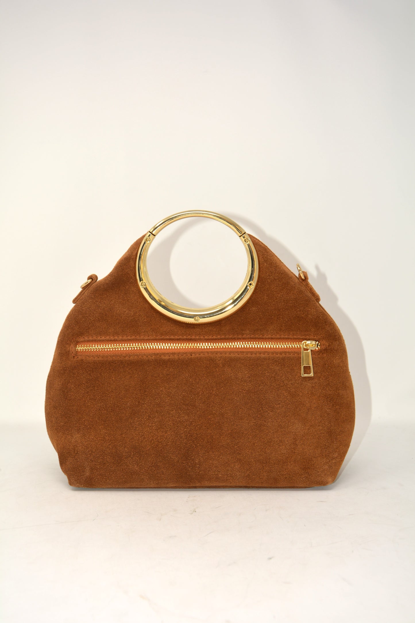 Borsa in camoscio occhiello oro -6054