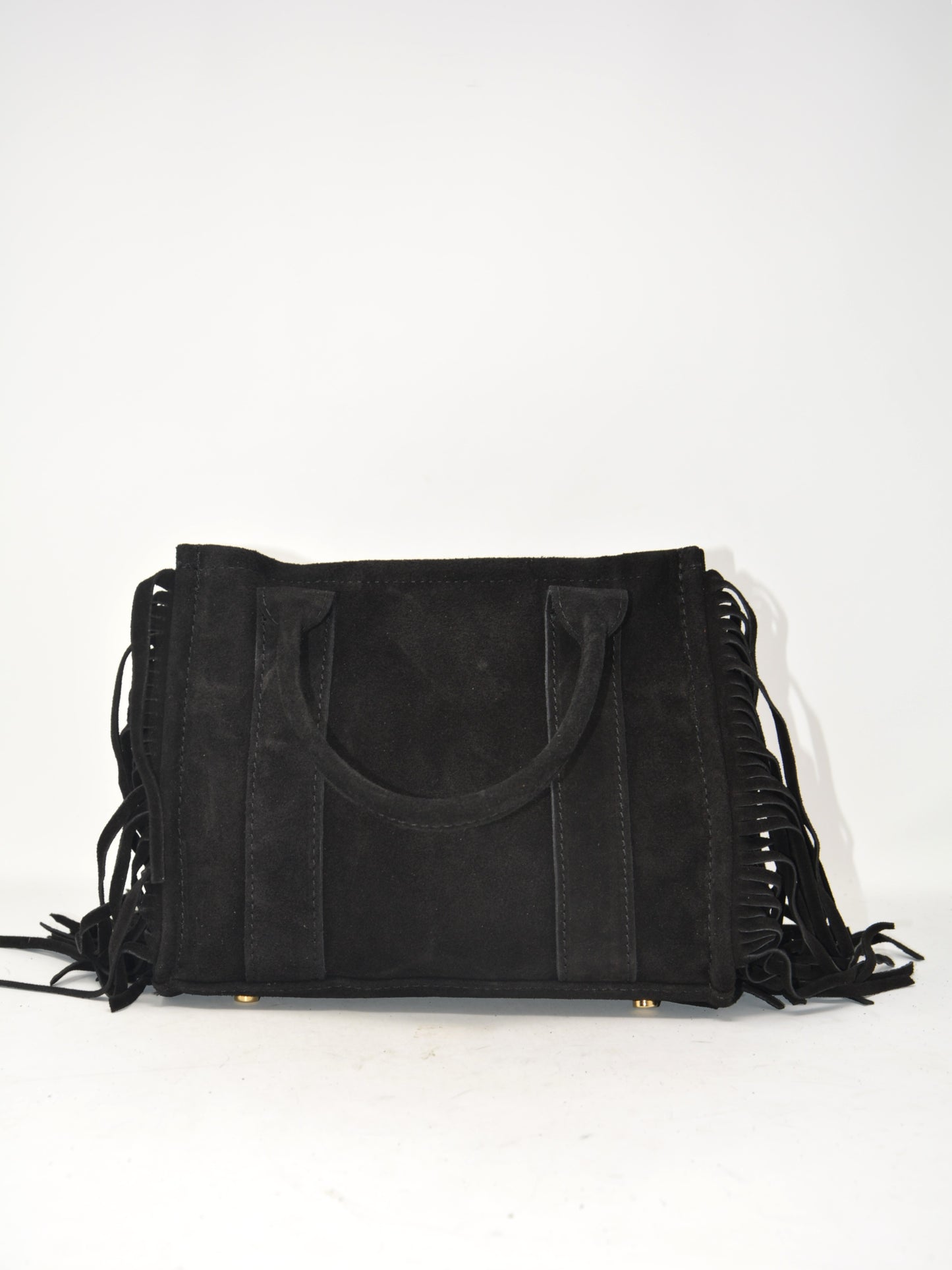 Borsa in camoscio con frange -359542