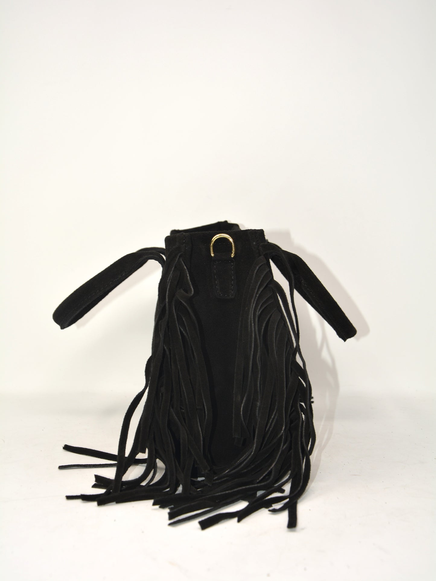 Borsa in camoscio con frange -359542