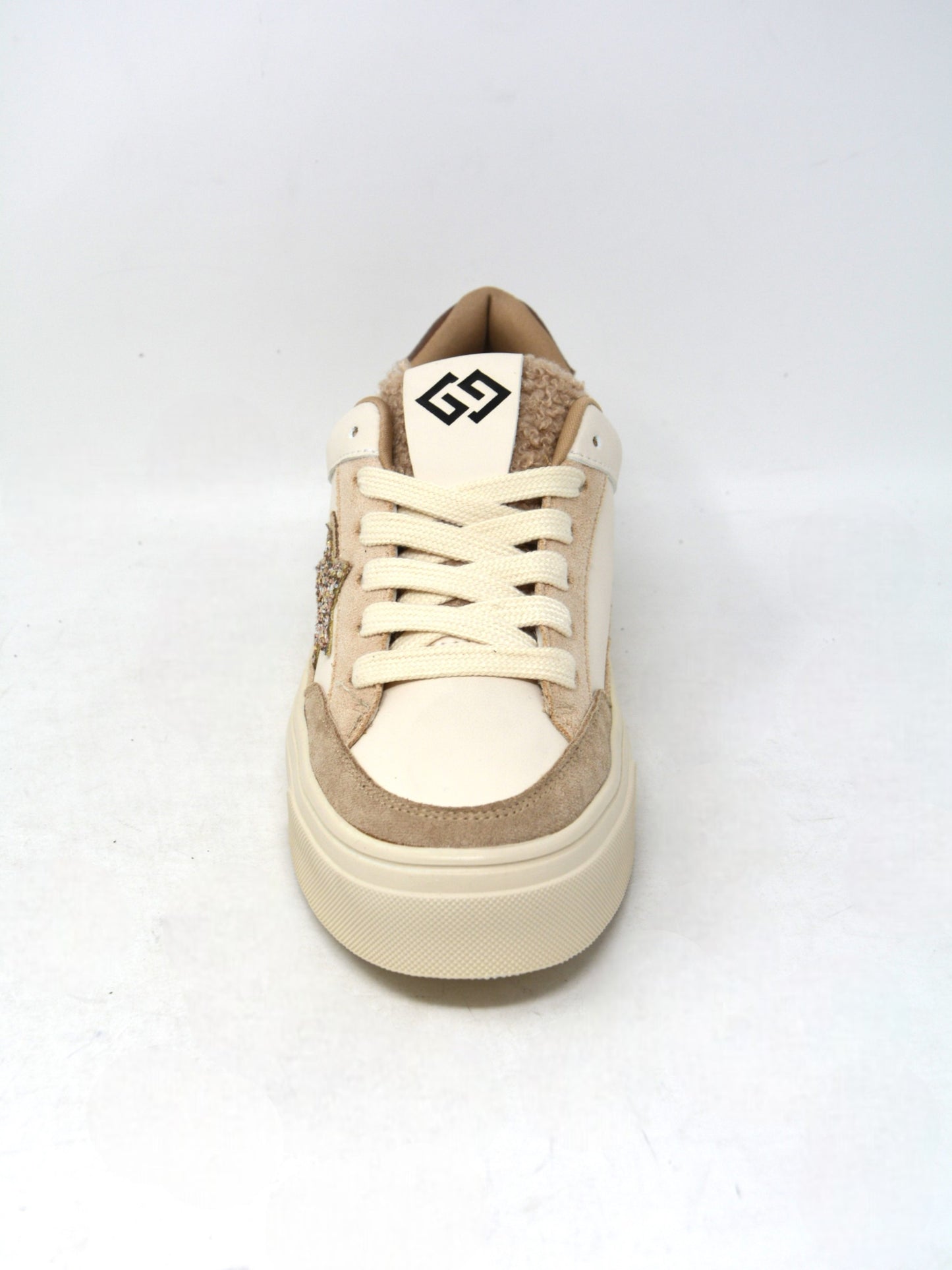 Sneaker beige bassa con stella -GB1008