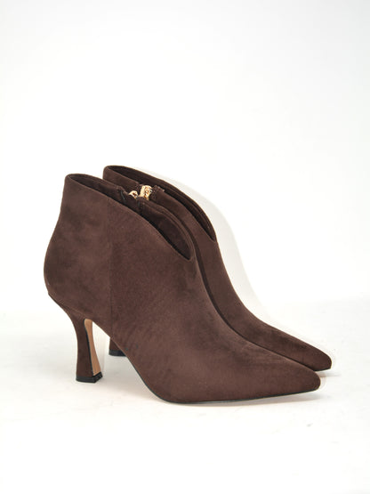 Tronchetto scollo a V eco-camoscio caffe - GD841TM