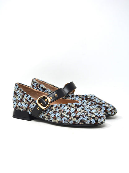 Ballerina in pelle azzurra -G0409T