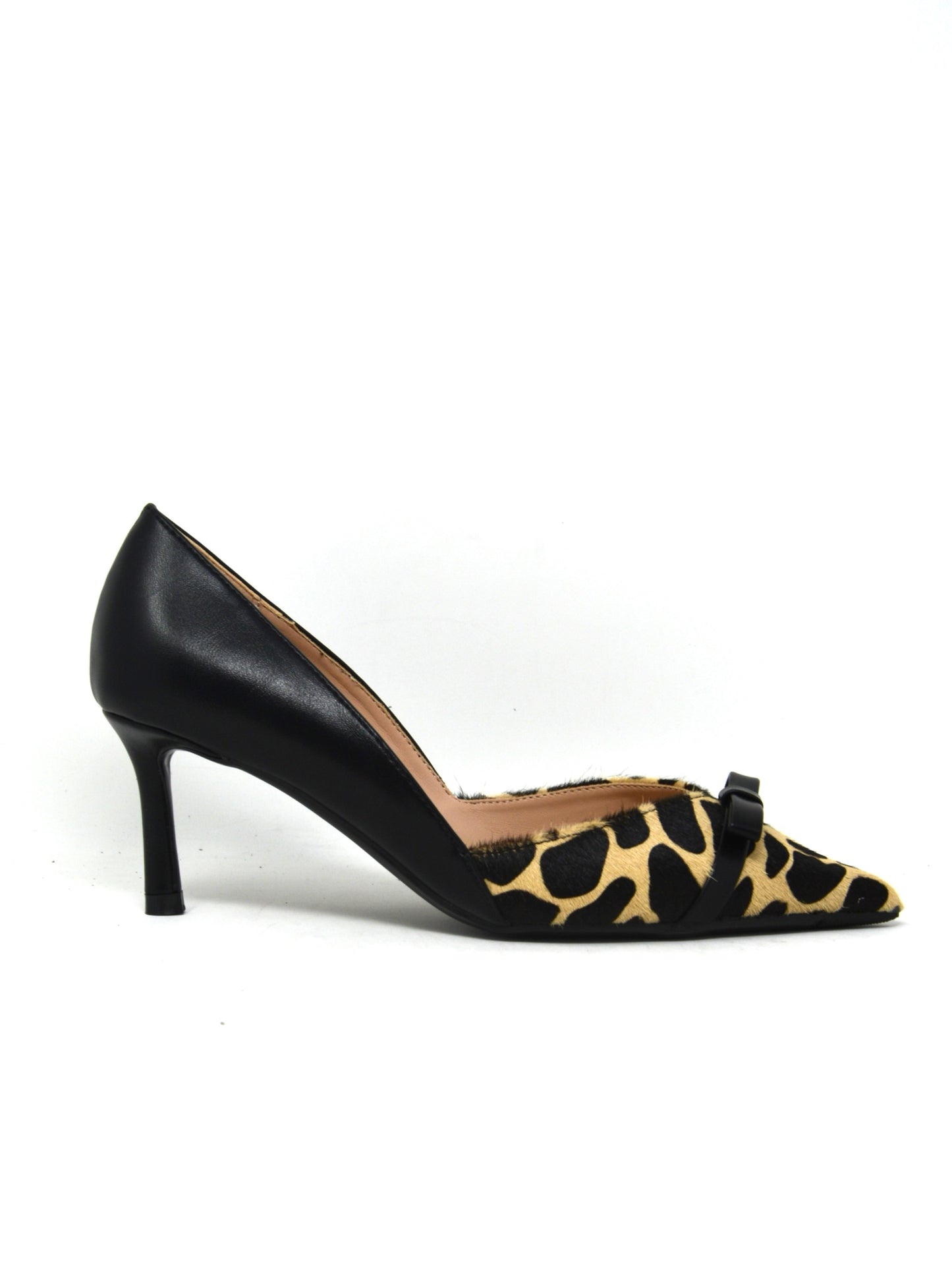 Decollete' in pelle animalier tacco 6.5 cm - H0801