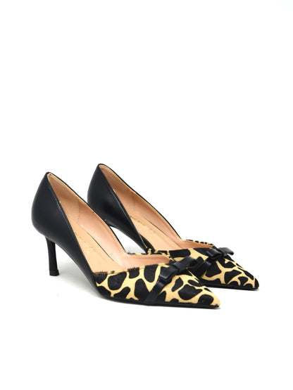 Decollete' in pelle animalier tacco 6.5 cm - H0801