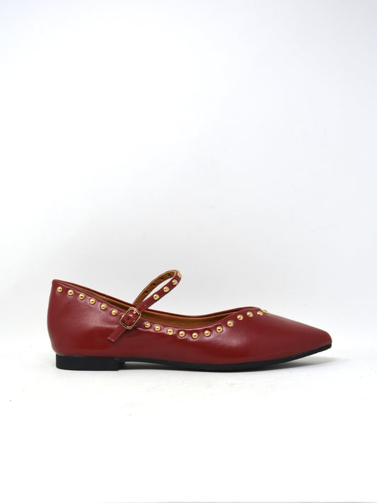 Ballerina sacchetto rossa con borchie - A0331