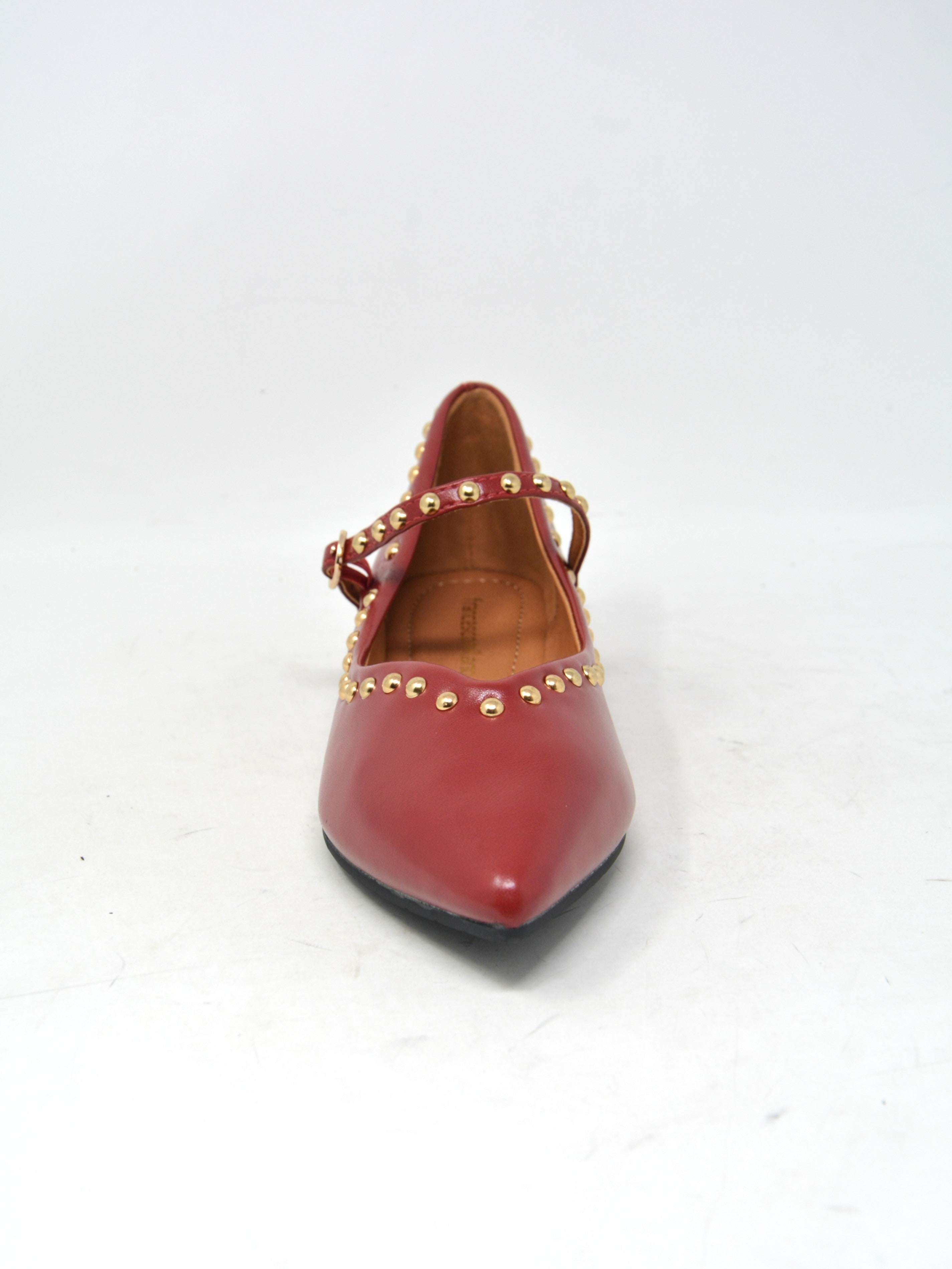 Ballerina sacchetto rossa con borchie - A0331