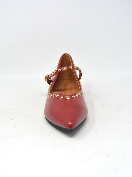 Ballerina sacchetto rossa con borchie - A0331