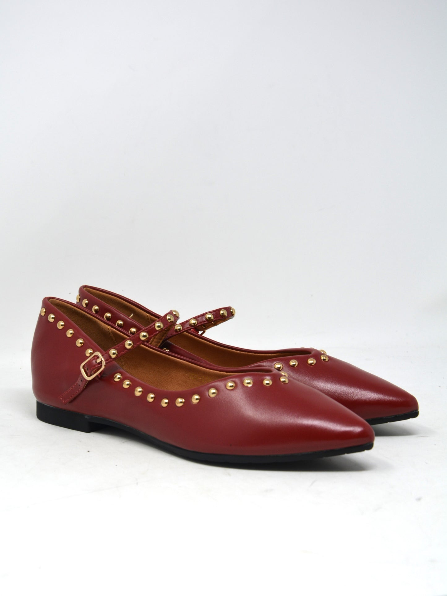 Ballerina sacchetto rossa con borchie - A0331