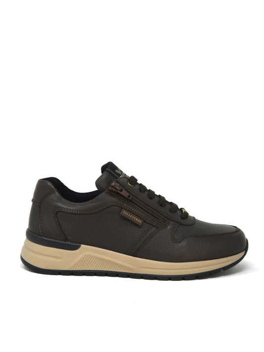 Sneakers uomo zip nappa marrone - VY954W